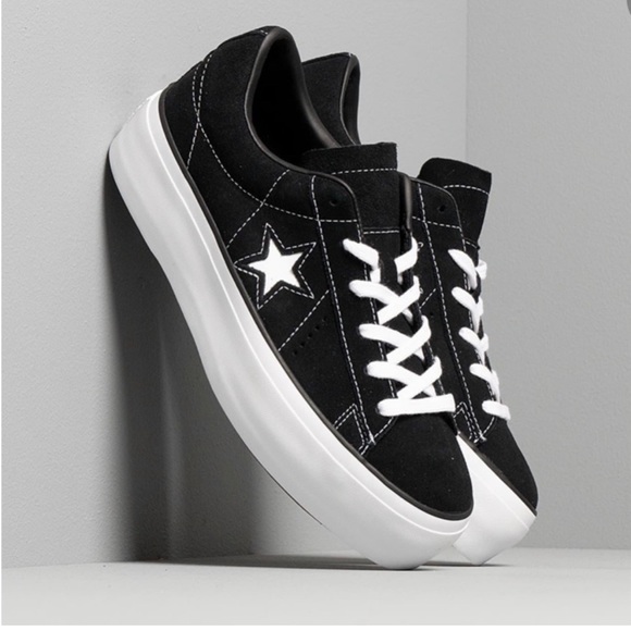 Converse Shoes Converse Black Suede Platform Sneakers Size 5 Poshmark